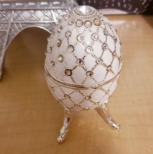 Crystal Jewelry Box Musical Egg Trinket